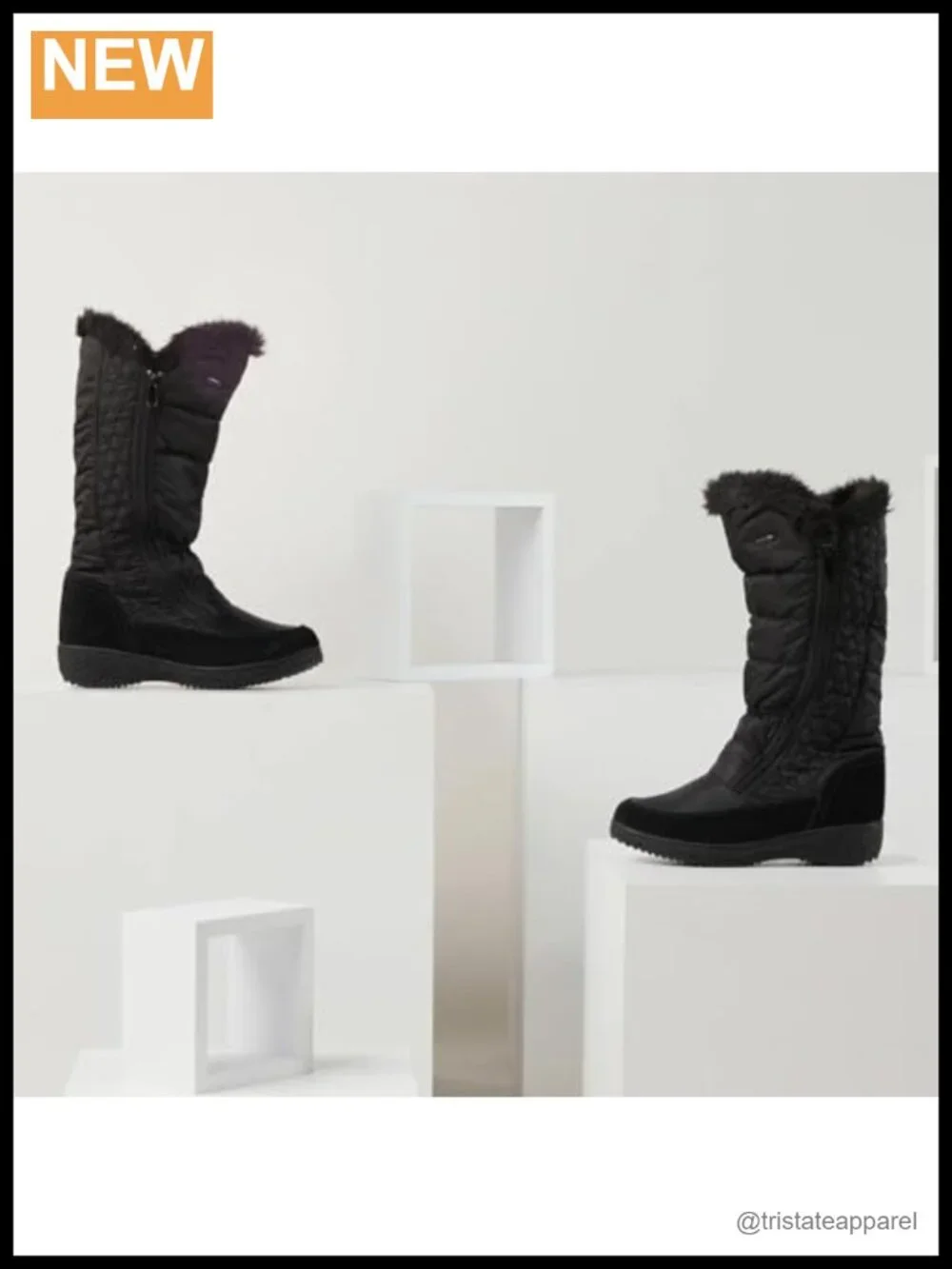 Spring Step Waterproof Mid Calf Snow Boots Faux Fur Lined Zip